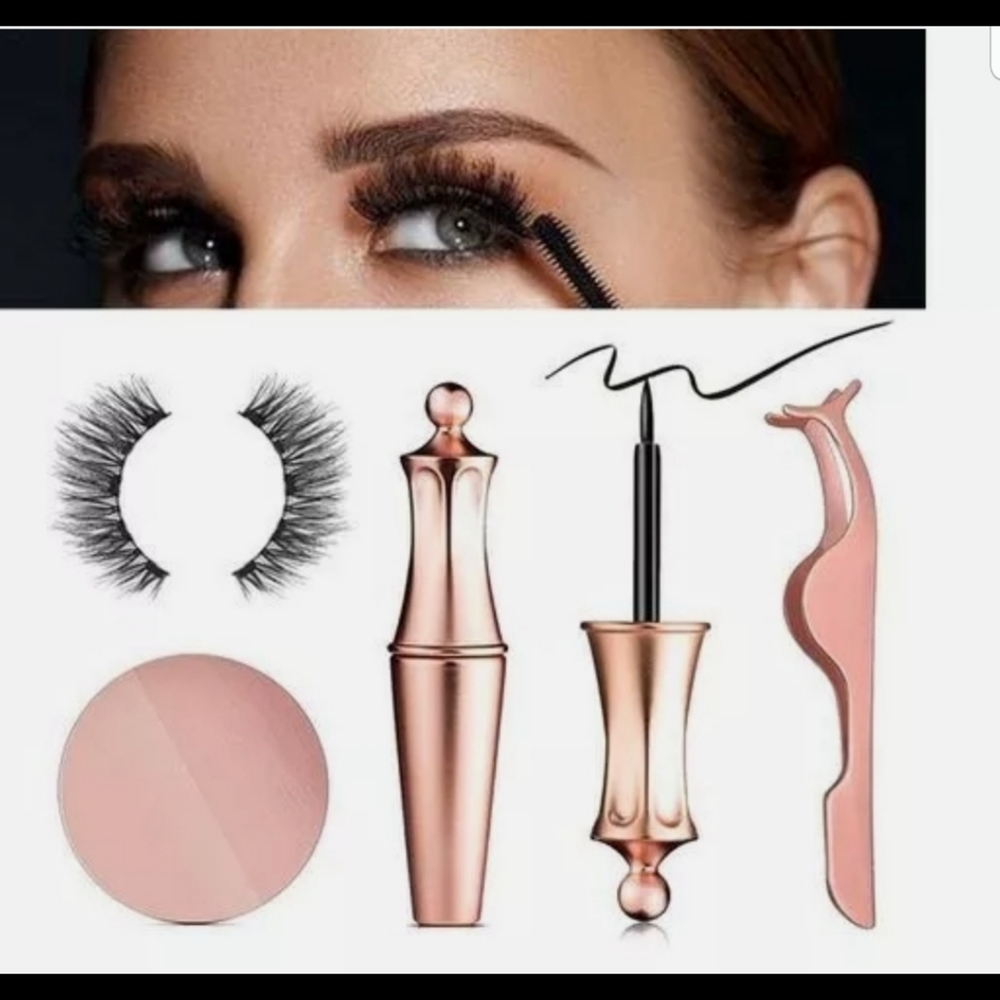 Magnetic false eyelashes eyeliner set with mirror - Picture 3 of 9